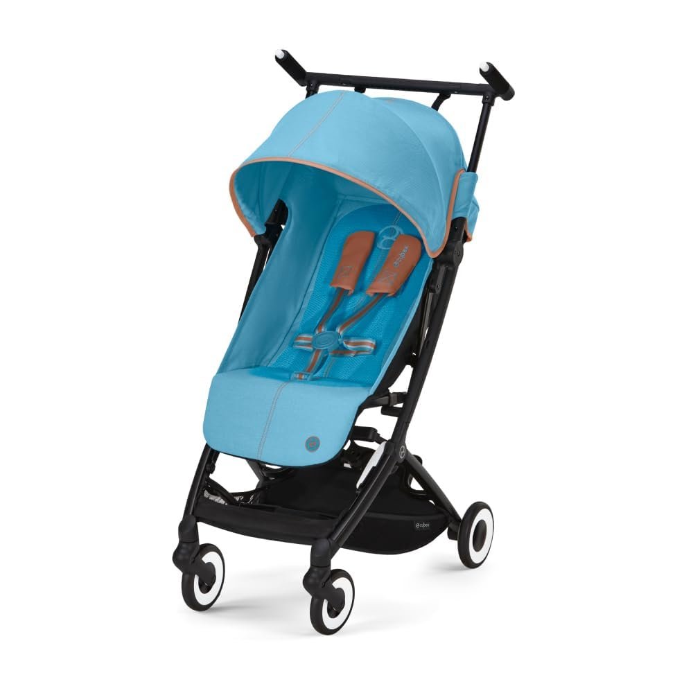 Cybex Libelle Lightweight Travel Baby Stroller – Carry-On Compliant Compact Fold, One-Hand Adjustable Recline – Compatible with CYBEX Car Seats, Beach Blue