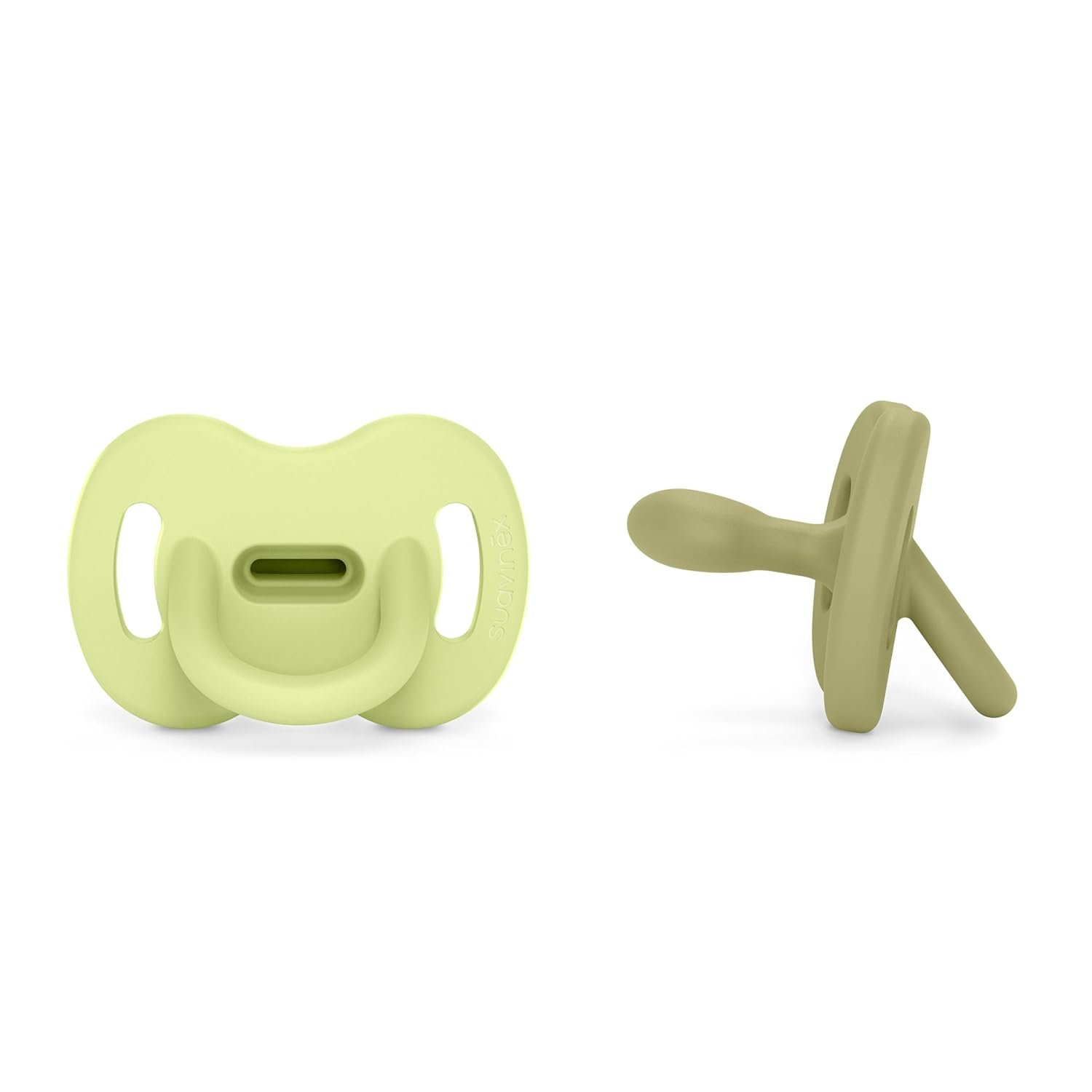 Color Essence SX PRO Silicone Baby Pacifier 2Pk, Made with 100% Soft Silicone, Baby Essentials Perfect for Breastfeeding Babies, Designed in Spain, 6-18 Mths, Green