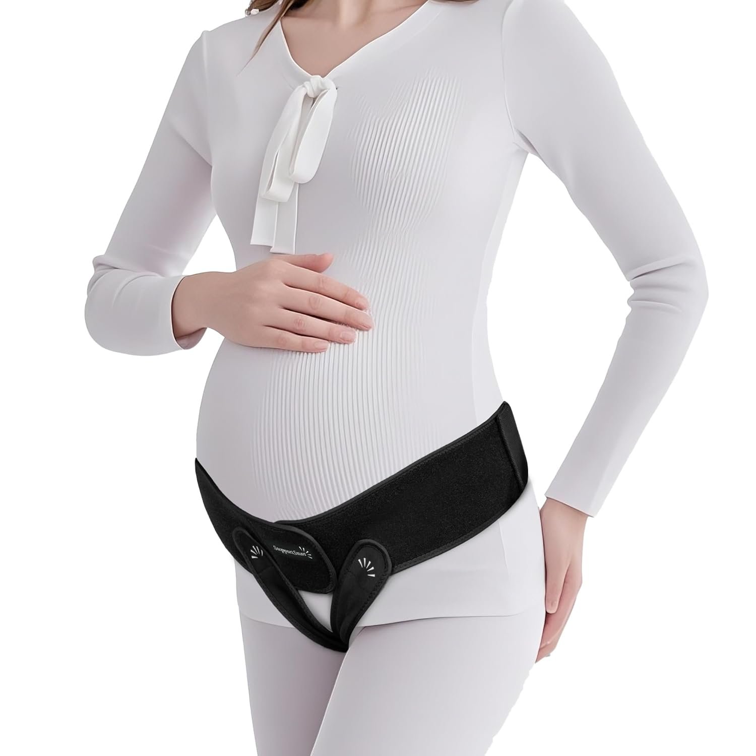 V3 Smart Maternity Belt 4 in 1 – Adjustable Pregnancy, Pelvic, Hip & Vulva Support Belt, Comfortable Belly Band for Prenatal & Postpartum Relief, Soft & Breathable Fabric – Black