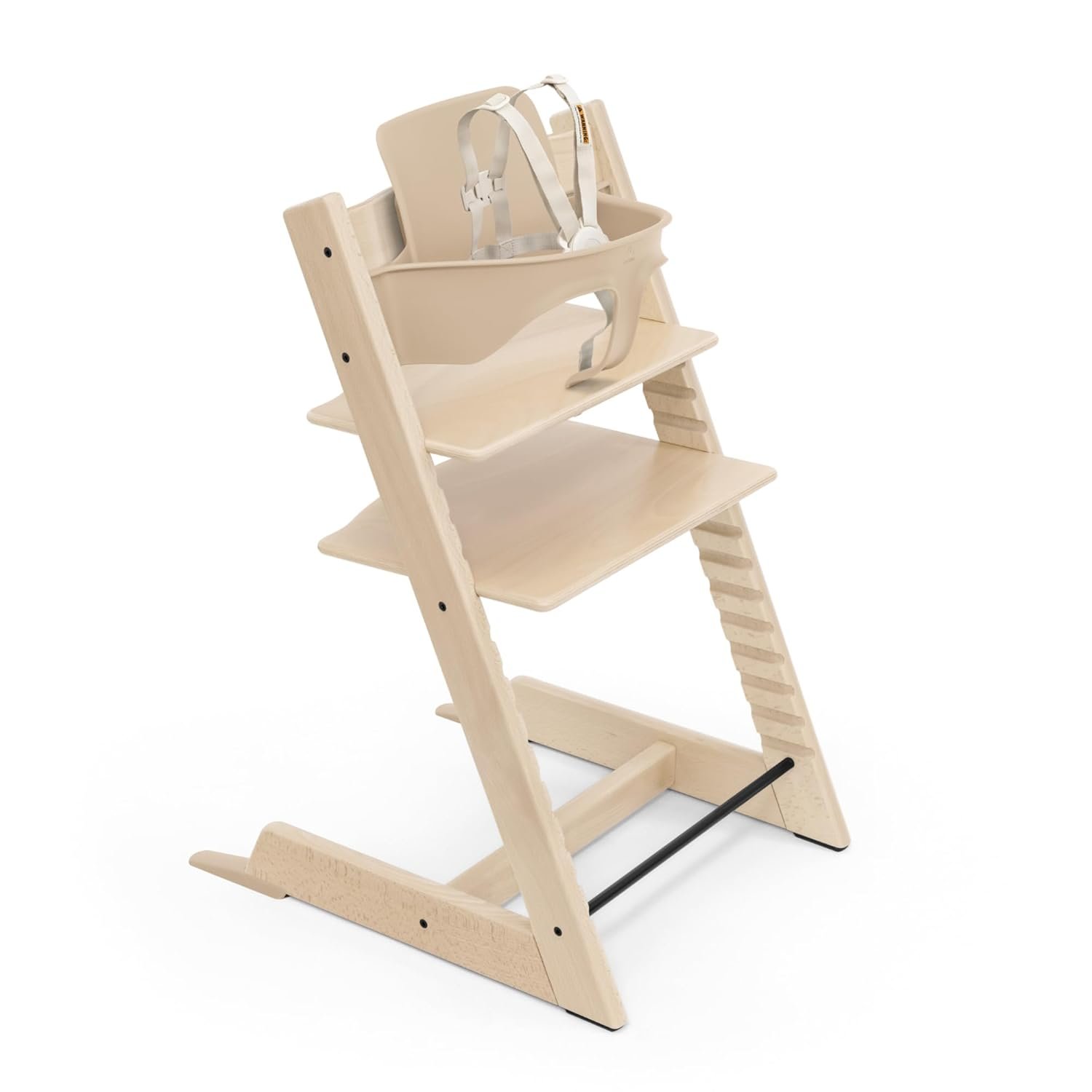 Stokke Tripp Trapp High Chair 2, Natural – Includes Chair + Baby Set with Removable Harness for Children 6-36 Months – Adjustable, Ergonomic & Easy to Clean
