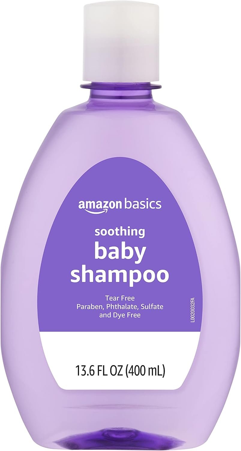 Amazon Basics Baby Shampoo, Tear-Free, Lavender & Chamomile Scented, Sulfate-Free, Paraben-Free, Pediatrician-Tested, 13.60 Fl Oz (Pack of 1)