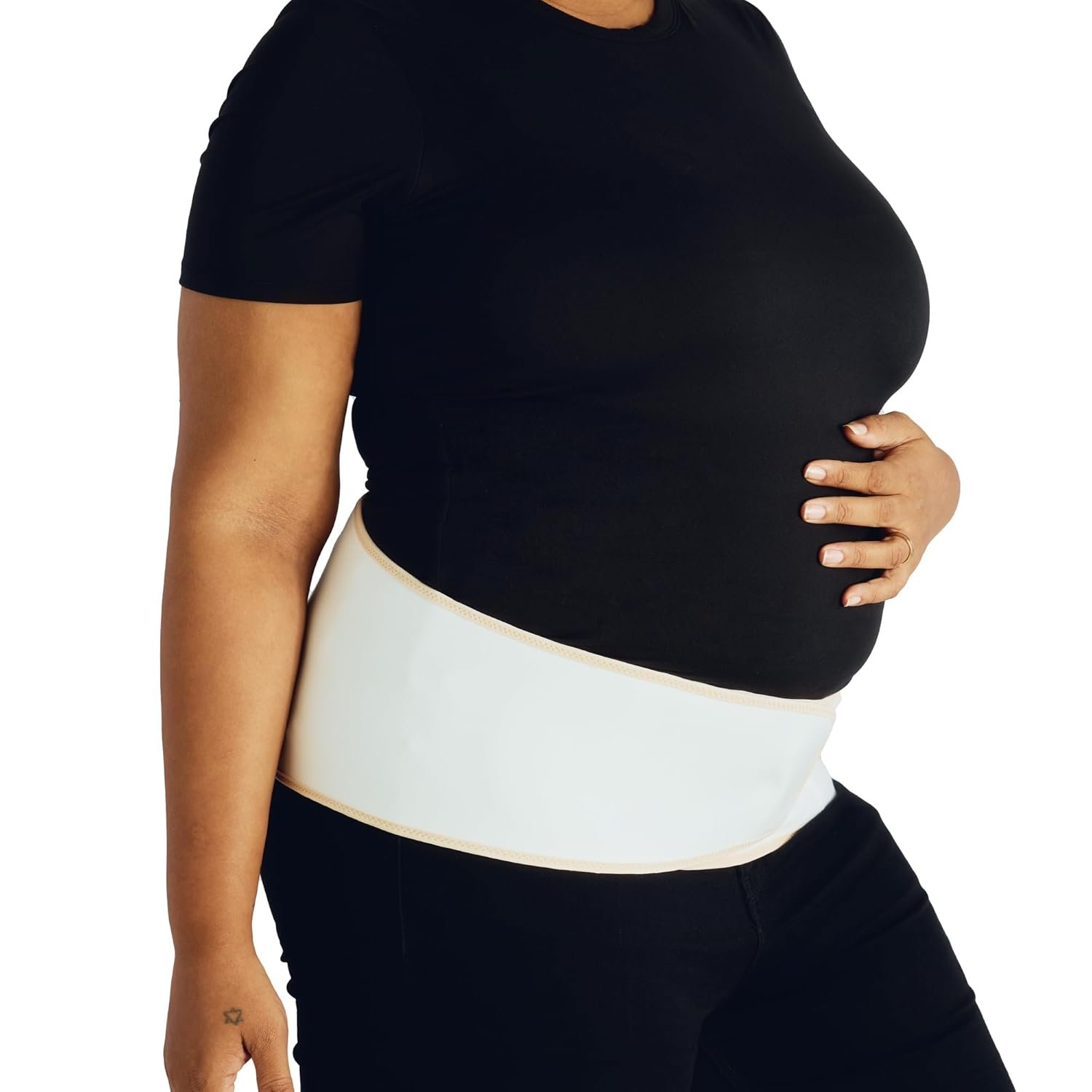 Belly Bandit Upsie Belly Pregnancy Support Belt – Comfortable Pregnancy Abdominal Band for Lower Back & Hip Relief – Soft 12″ Adjustability Fit with Anti-Dig Closure – Cream, Small