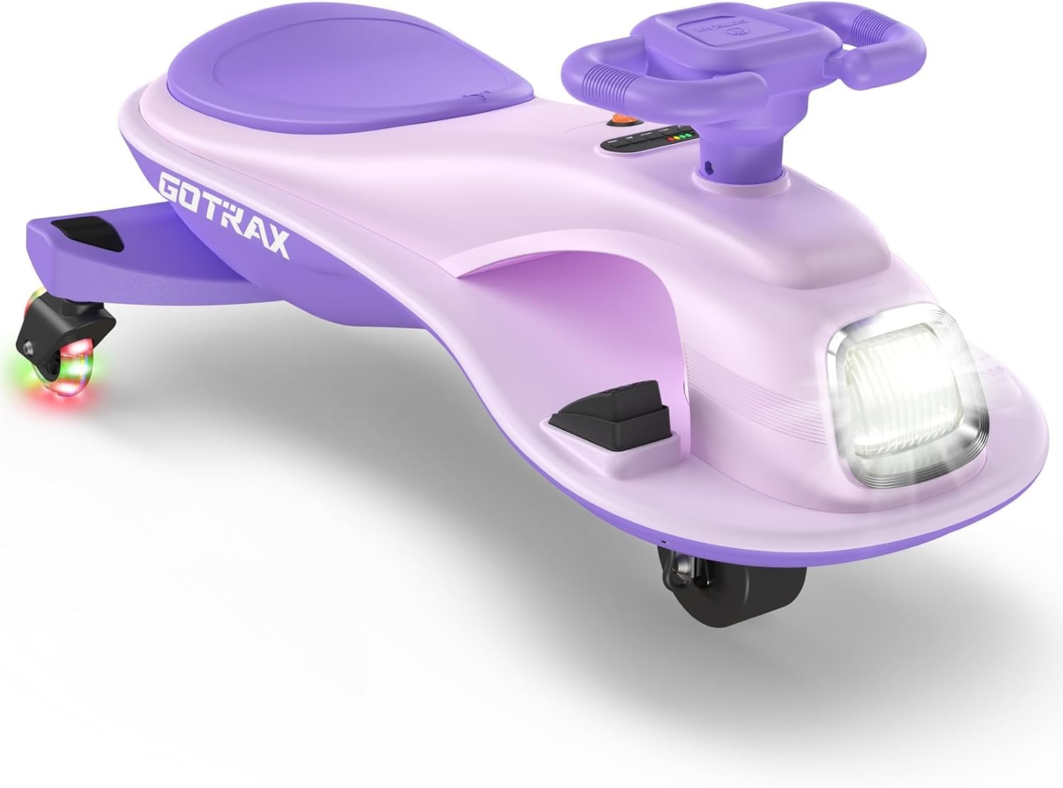 Gotrax WG1 Electric Wiggle Car for Kids, 12V Big Battery up to 120Min Playtime, Music Speaker &Rear Flash Wheels, Battery Display & Easy Assembly w/Pedal Throttle, Crazy Cart Gift for Ages 3+, 132Lbs