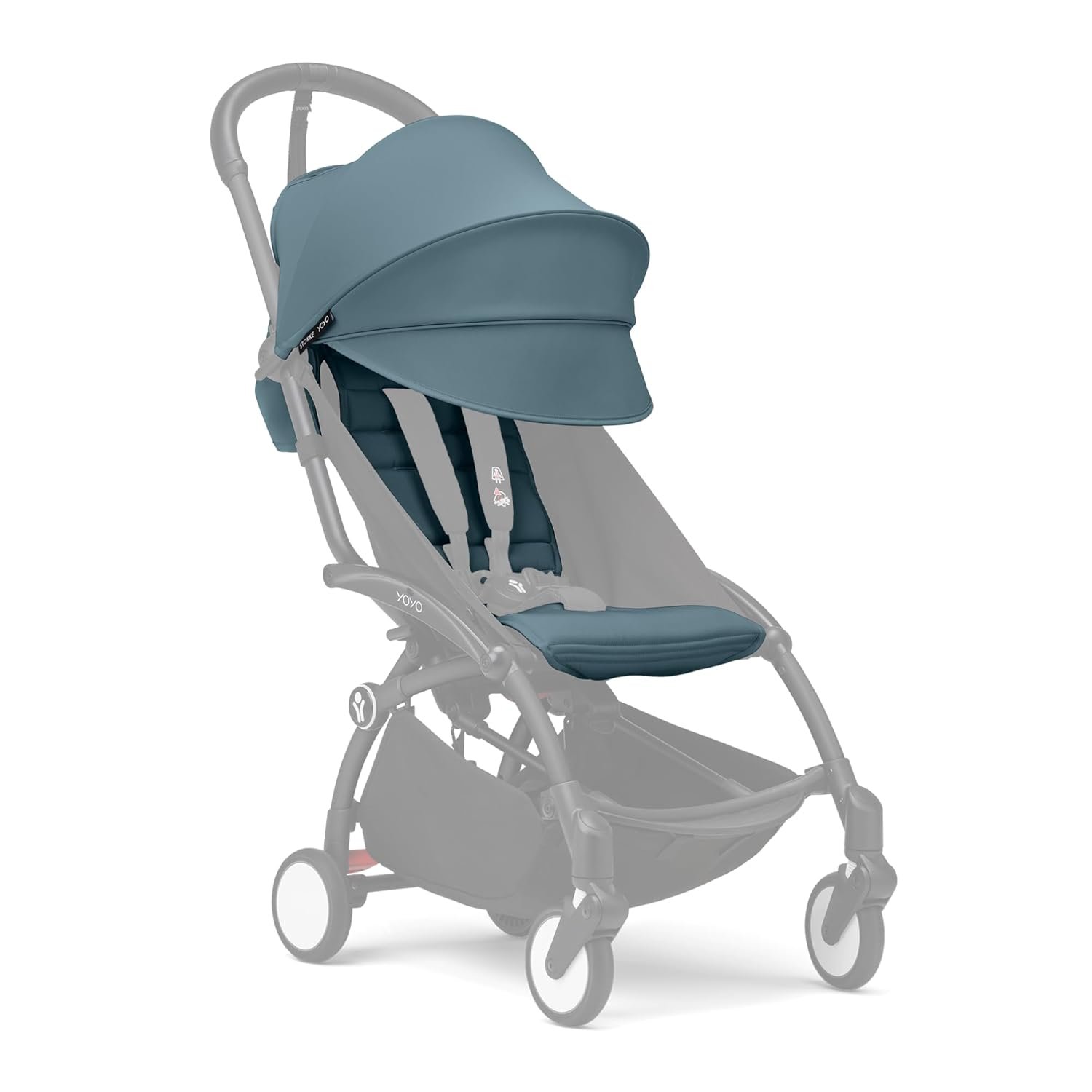 Stokke YOYO 6+ Color Pack, Aqua – Textiles Only: Seat Pad, Extendable Canopy & Zipped Back Pocket – Requires YOYO3 Frame (Sold Separately)