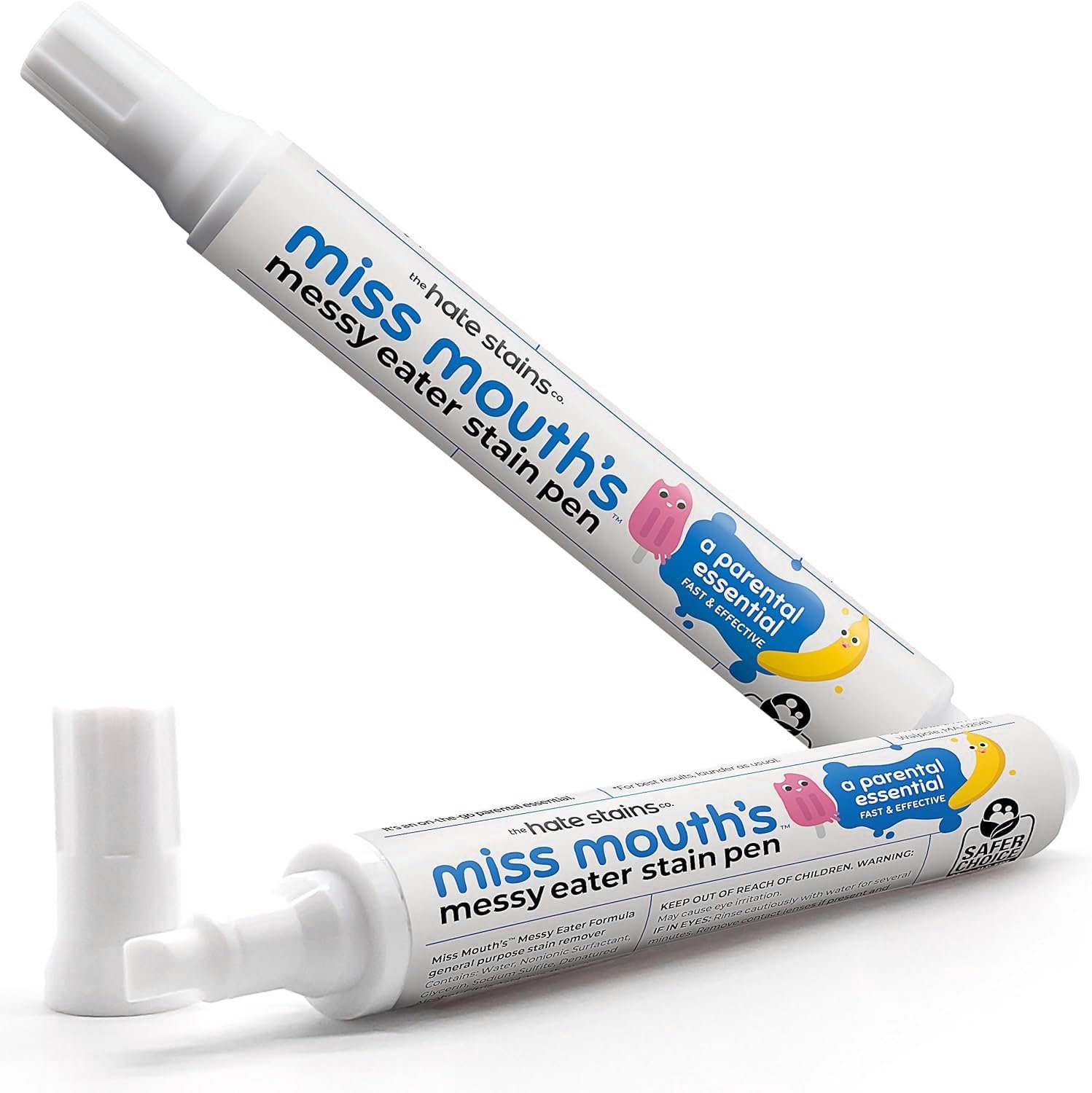 Miss Mouth’s Messy Eater Stain Treater Pen – 2 Pack To Go Instant Stain Remover Pen – Newborn & Baby Essentials – On-The-Go & Travel Essentials