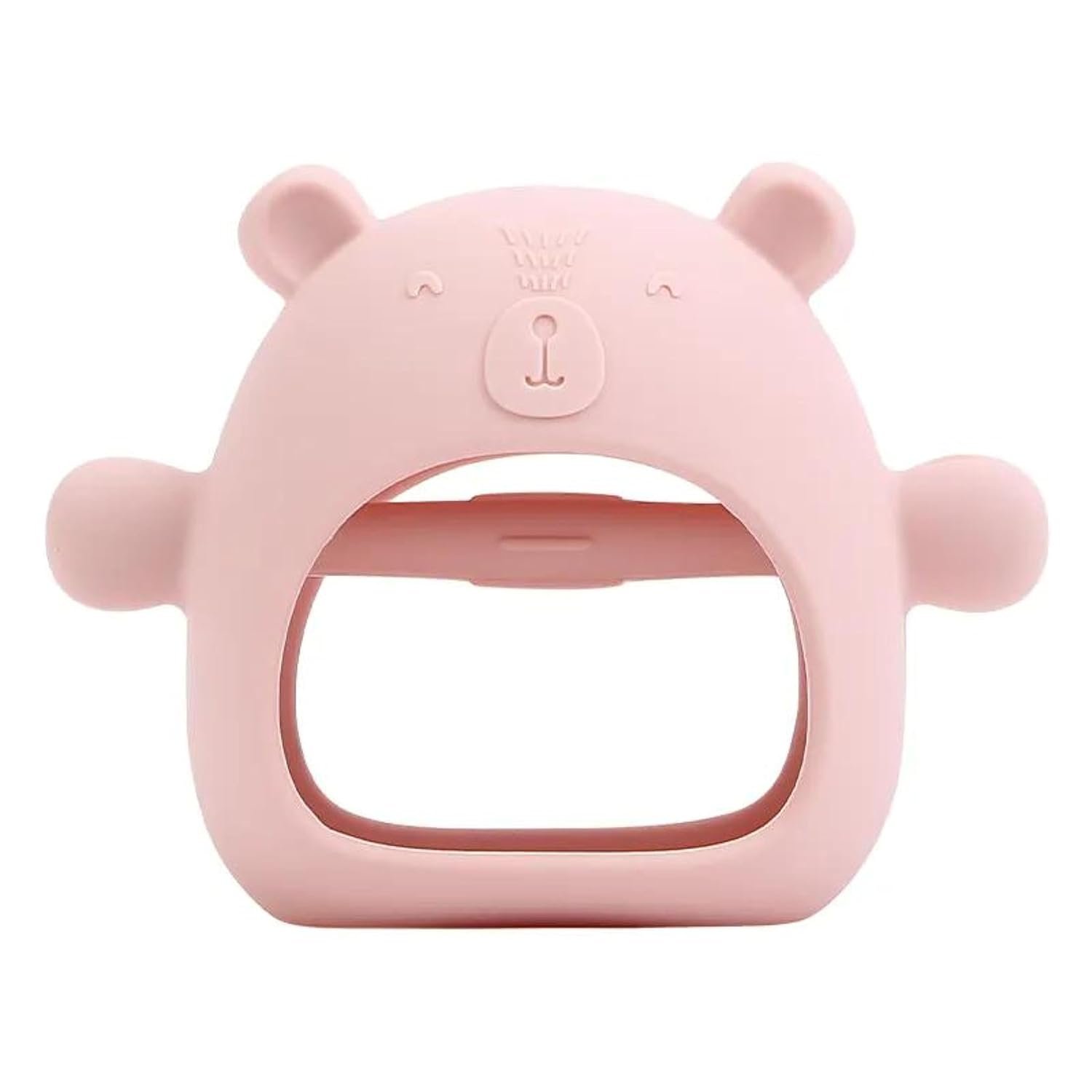 Anti-Drop Baby Teething Toy, BPA Free & Food-Grade Premium Silicone Bear Mitten Teether to Soothe Sore Gums and Relieve Pain, Chew Toy for Sucking Needs for 3m+ Infants (Blush Pink)