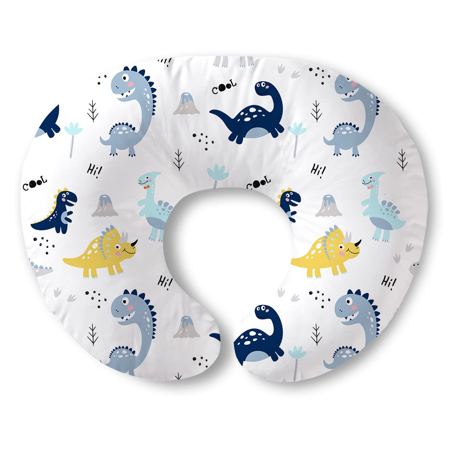 Plushii Nursing Pillow for Breastfeeding, Soft and Supportive Breastfeeding Pillow for Mom and Baby, Cute Feeding Pillow with Removable Cover for 0–12 Months, Dinosaurs World