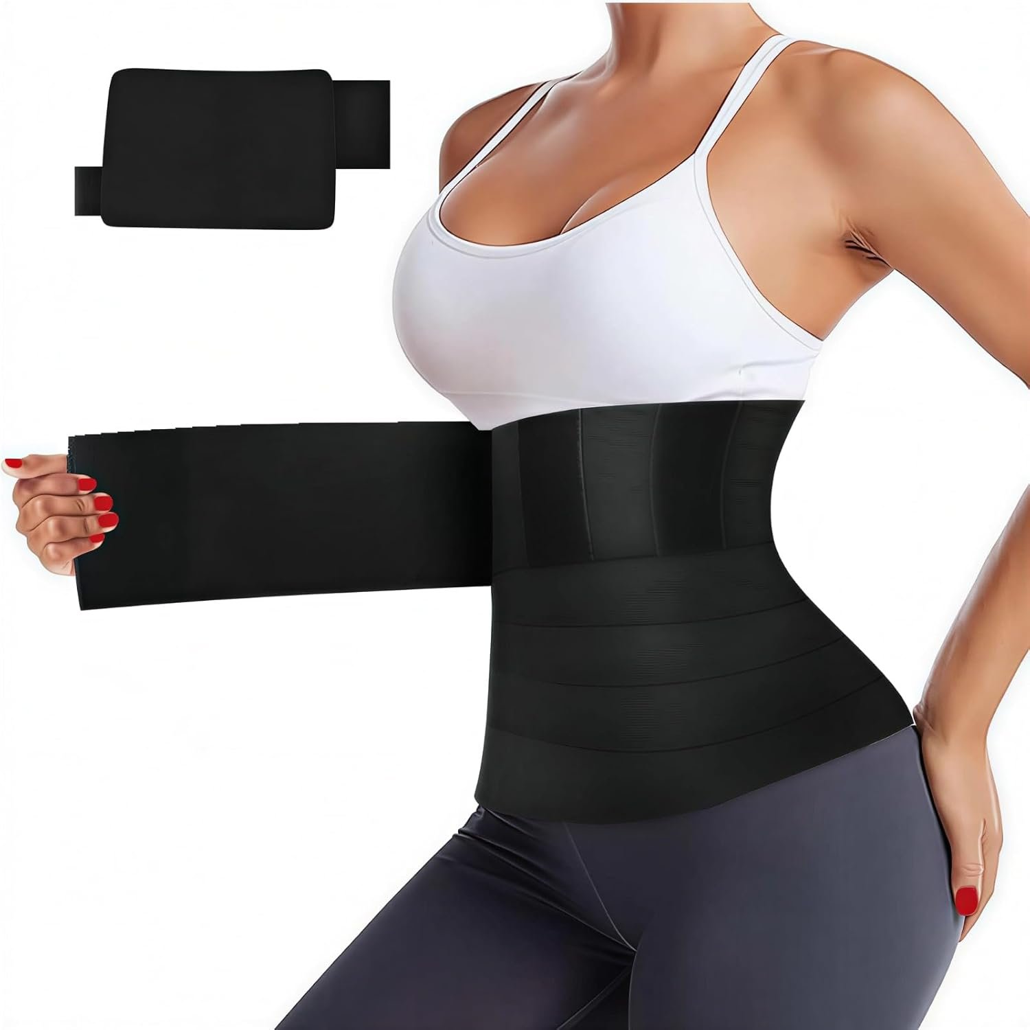 AMZBOSS Waist Trainer for Women Lower Belly Fat, Waist Sweat Band for Women, Belly Band Sweat Belt, Stomach Wrap, Body Shaper