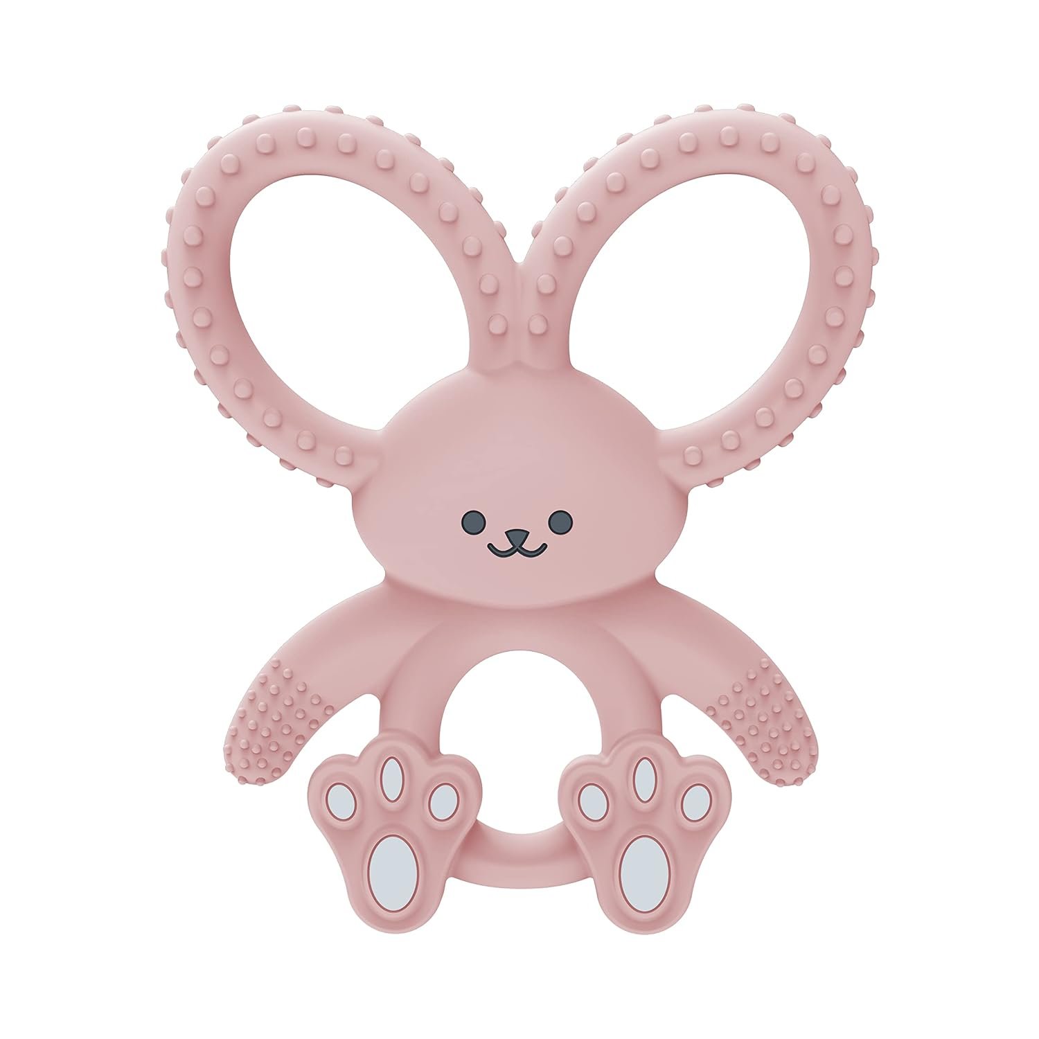 Dr. Brown’s Flexees Teether, Pink Bunny, Soft 100% Silicone Baby Teether, BPA Free, 3m+, 1 Pack