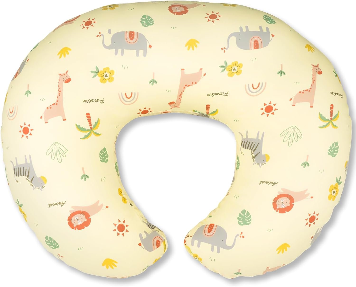 x-vesolje Nursing Pillow, Breastfeeding Pillow with Removable Cover, Ergonomic Breast Feeding Pillow, Baby Feeding Support Pillow for Mom Easier Breastfeeding- Original Size/Animal Yellow