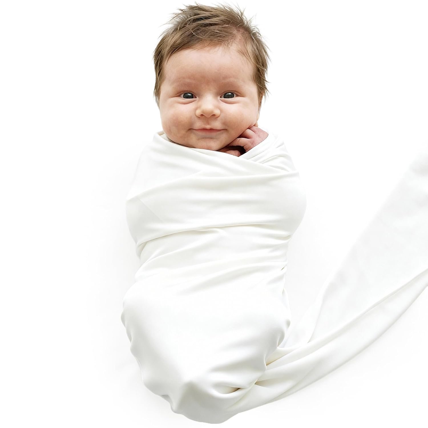 Caden Lane Baby Swaddle & Receiving Blanket, Soft, Breathable & Temperature-Regulating Bamboo Viscose Fabric for Swaddling Newborns, Gender Neutral Infant Blanket for Boys & Girls, Lace White
