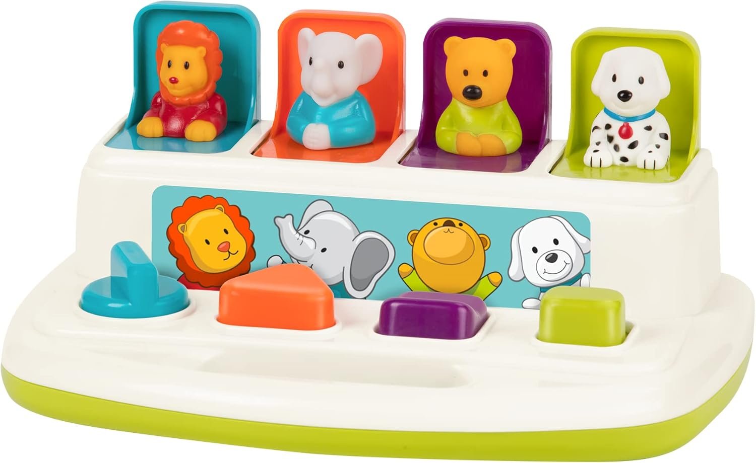 Battat – Cause-and-Effect Toy – Developmental Toy with Buttons & Colors – Color Sorting Animal Toys – for Kids, Toddlers, Babies – 18+ Months – Pop-Up Pals