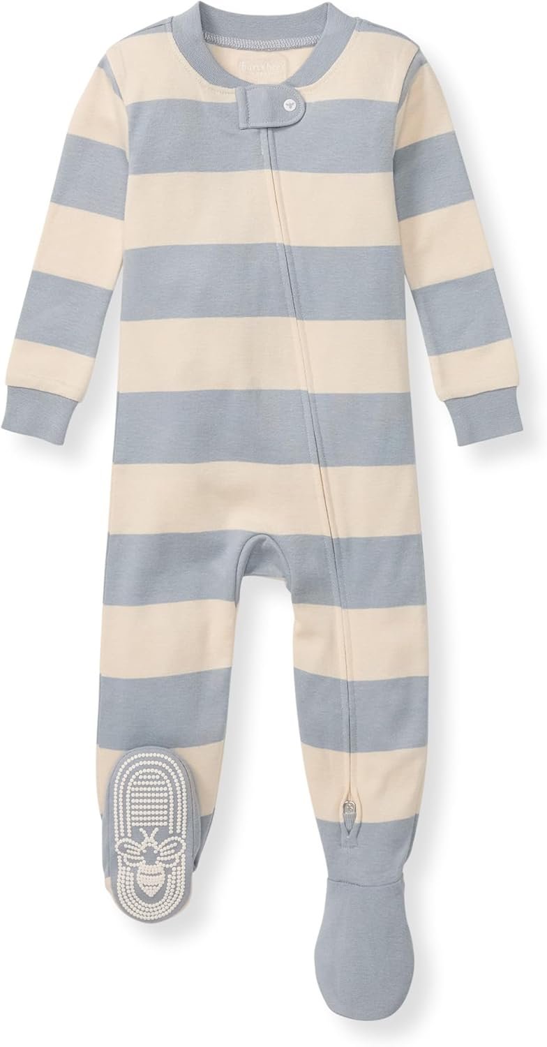 Burt’s Bees Baby baby-boys Sleeper Pjs, 100% Organic Cotton, One-piece Footie, Zip Up Jumpsuit, Snug Fit Pajamas