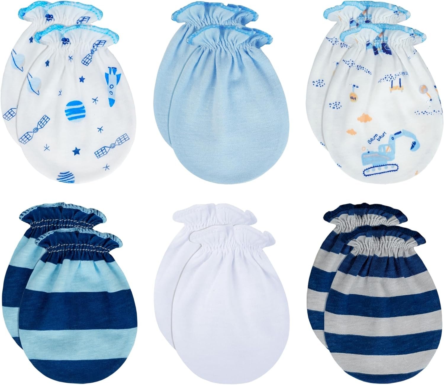 RATIVE Baby Mittens Newborn No Scratch Gloves, Organic Cotton Infant Mittens for Baby Boy & Girl, 0-6 Months