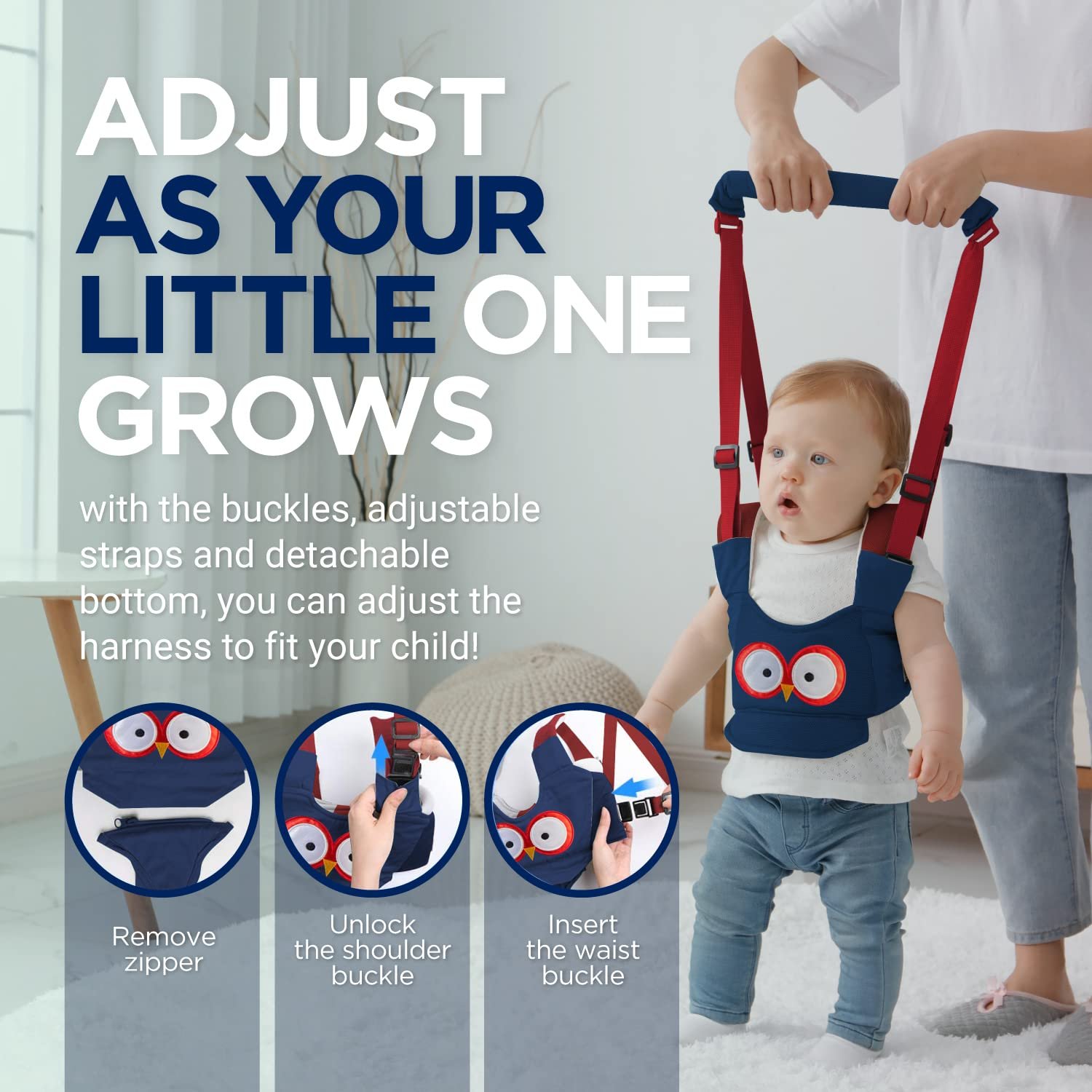 Watolt Baby Walking Harness – Handheld Kids Walker Helper – Toddler Infant Walker Harness Assistant Belt – Child Baby Walk Learning Help Support Assist Trainer Tool – for 7-24 Month Old