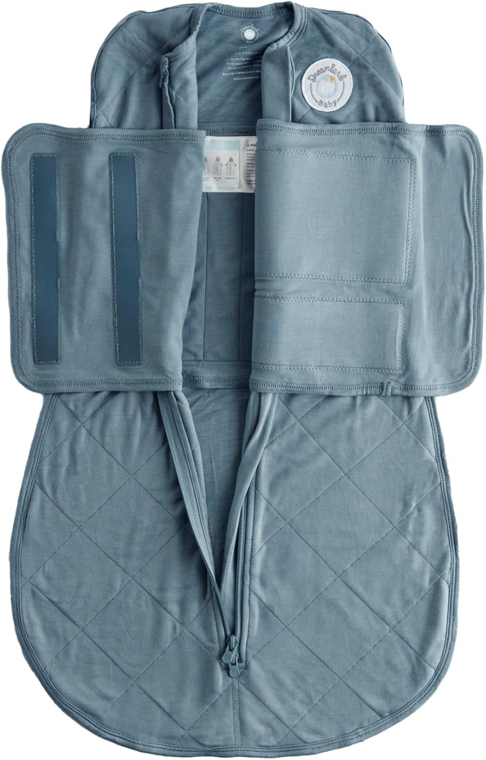 Dreamland Baby Viscose Swaddle Blanket (0-6 Months). 1.0 TOG Ultra Soft Swaddle Blanket w/Built in Band. 95% Viscose, 5% Spandex (Ocean). Mom-Owned US Business, Premium Materials
