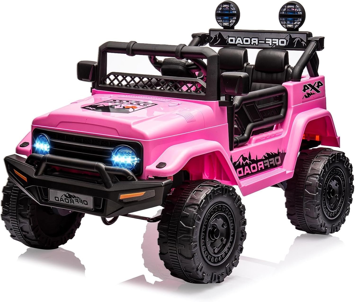 Garvee 12V Kids Ride On Truck Car with Remote Control – Electric Ride On Toys for Toddlers, Spring Suspension, 3 Speeds, LED Lights, Bluetooth Music & Parent Safety Brake​