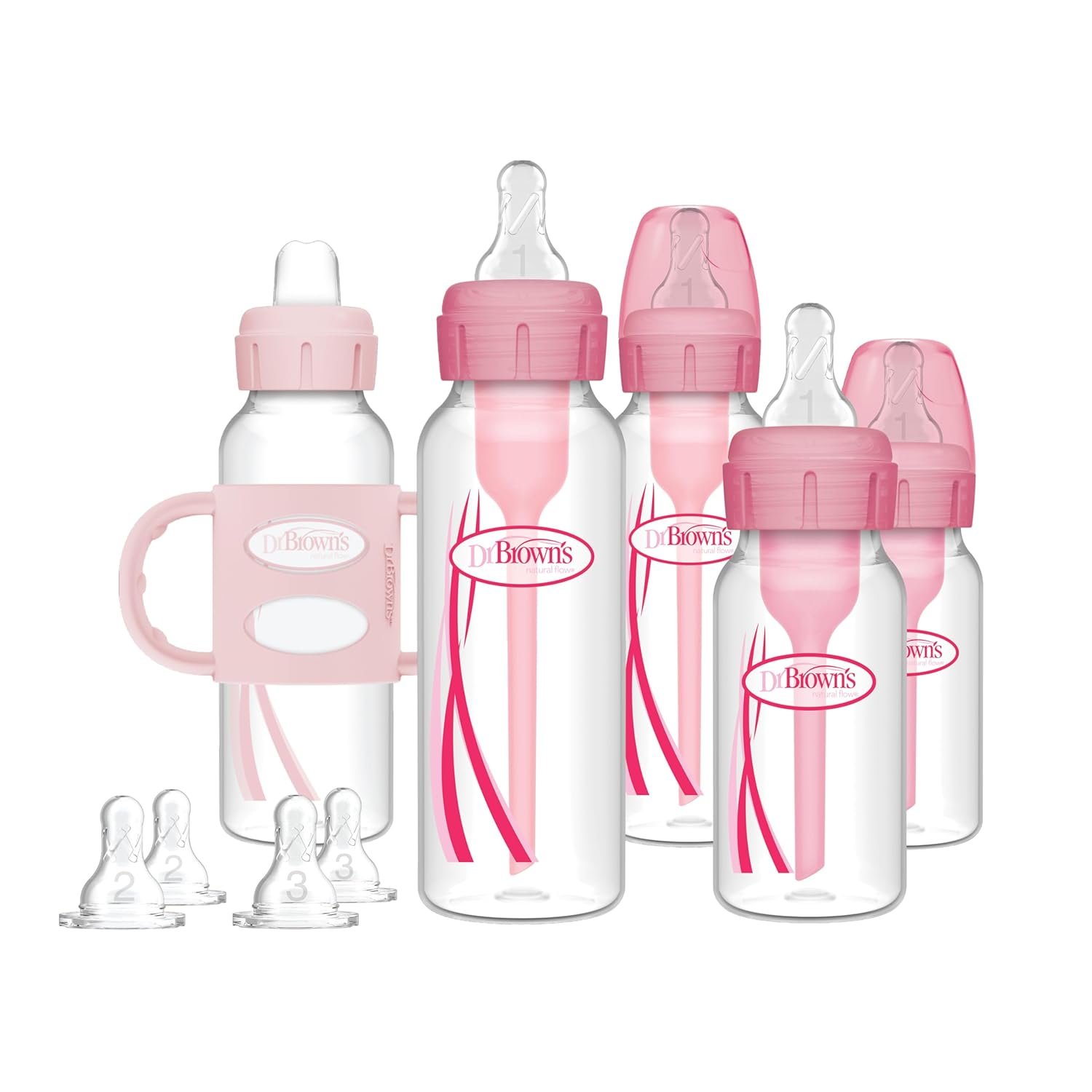 Dr. Brown’s Baby First Year Transition Options Baby Bottles Gift Set, Pink