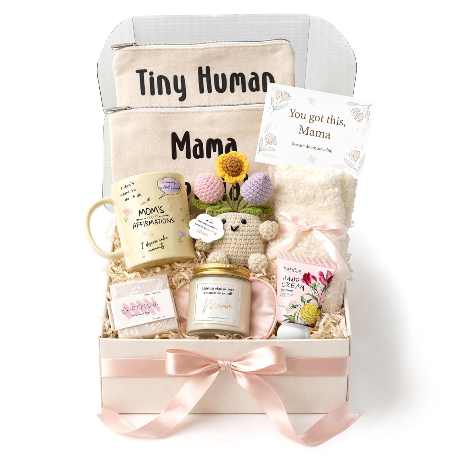 New Mom Gifts – First Mothers Day Gifts for New Moms Care Package After Baby with Postpartum Mama Essentials, Pregnancy Gift for First Time Mom To Be Gift for Expecting Moms