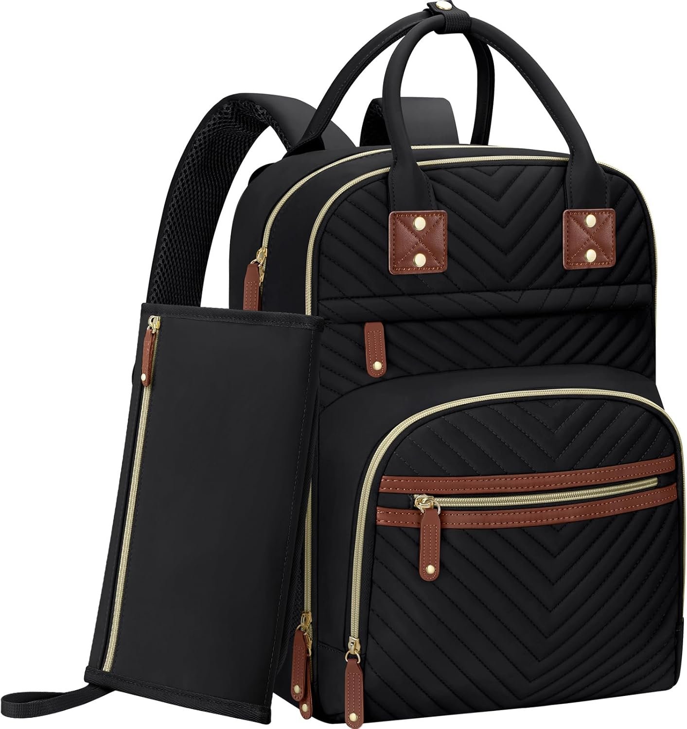 Tenot Diaper Bag Backpack for Women with Changing Pad, Baby Bag with Insulated Pockets Multifunctional Diaper Bags For Baby Girl Boy Waterproof Baby Bags For Boys Girls Maternity Bag Black