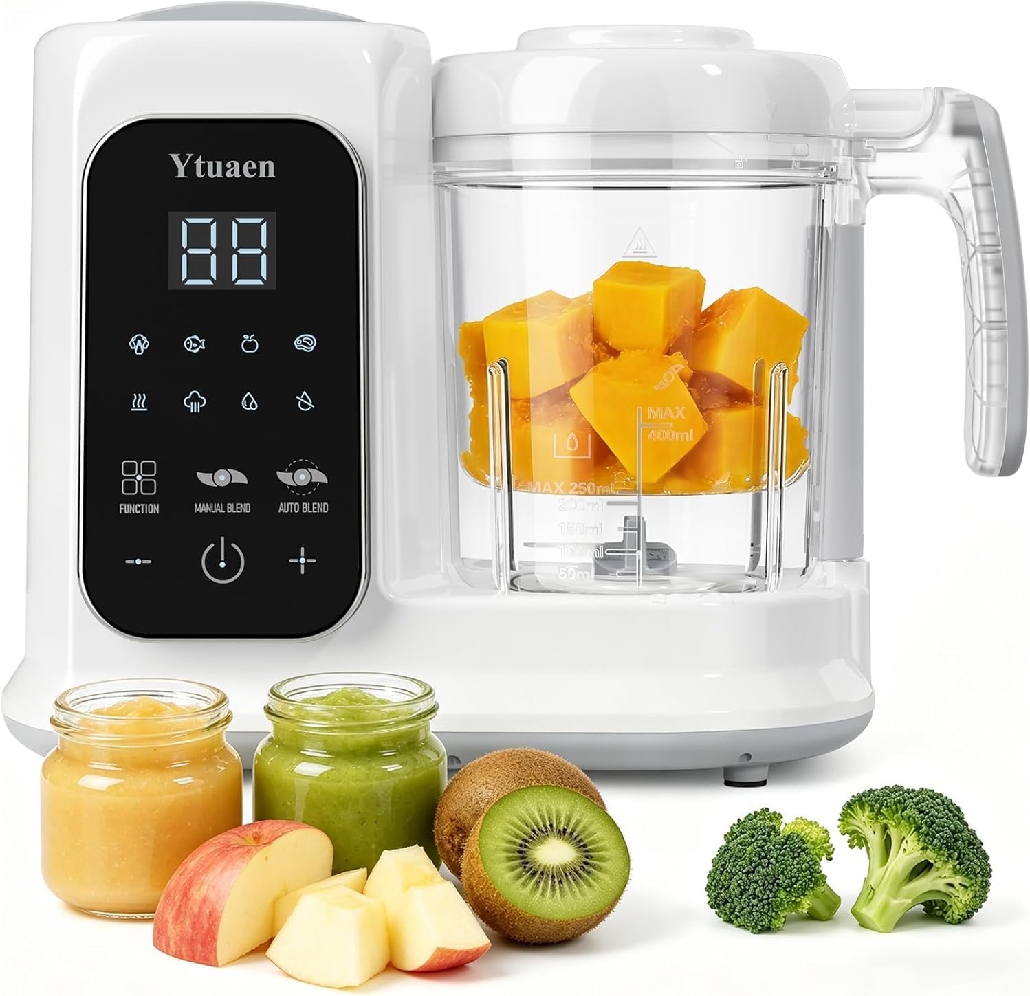 Baby Food Maker with Steam Basket, Auto Cooking Grinding and Sterili-zing for Healthy Baby Food All-in-One Design