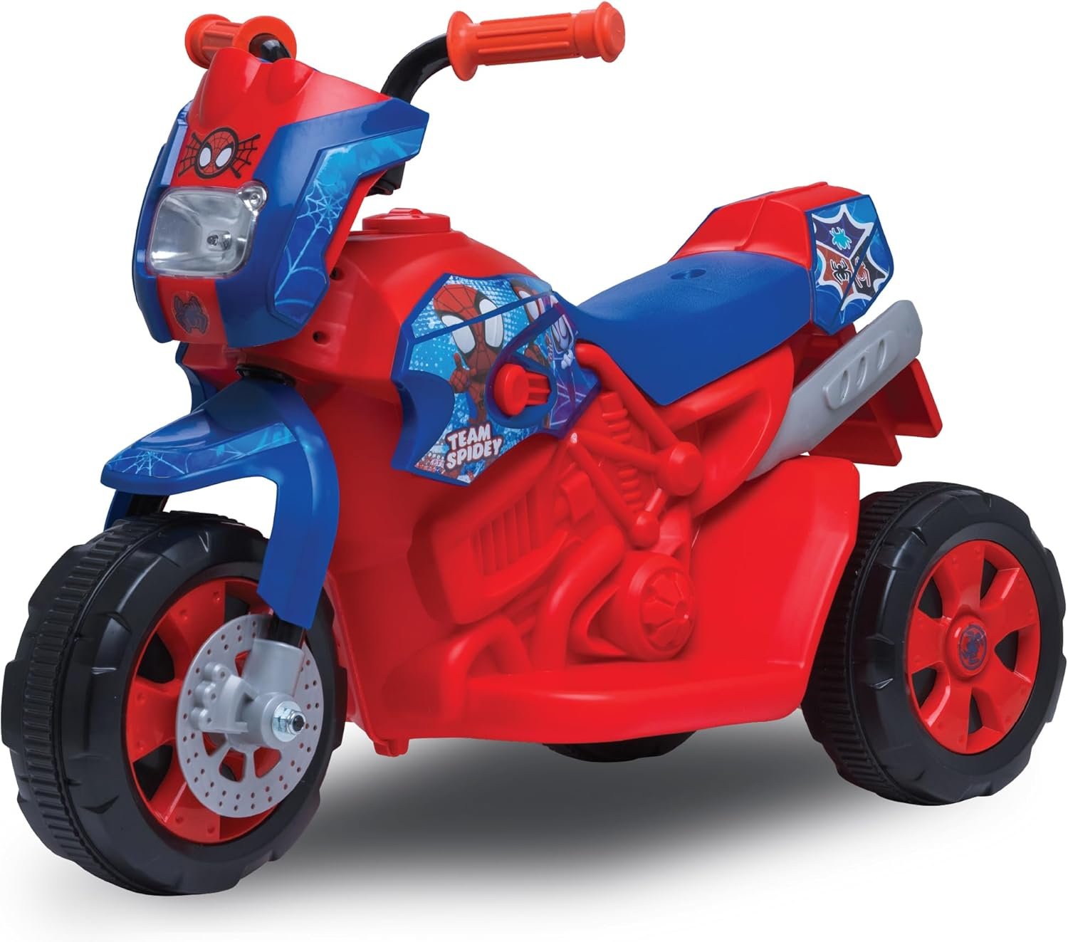 Kid Trax 6V Marvel Spiderman Disney Junior Toddler Bike – Ride On Toys, Kids Bike, Outdoor Toys, Tricycle, Bikes, Marvel Toys, Trike, Max Speed 1.5mph, 18-36 Months, Max Weight of 44Lbs, Red & Blue