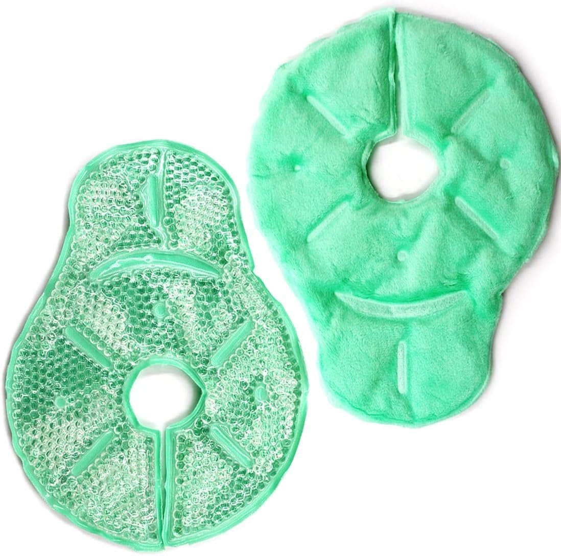 Reusable Breast Therapy Pack, Breast Ice Packs, Breastfeeding Essentials, for Breastfeeding Relief, Nursing Pain, Engorgement, Swelling Augmentation, Mastitis, Mastectomy Recovery, 2 Pack, Green