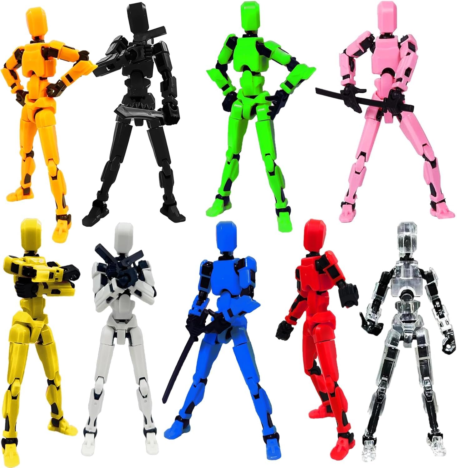 DANONI Assembly Completed Titan 13 Action Figures, Nova 13 Action Figure, 3D Printed Figure Set, Dummy Robot 13, Multi-Articular Action Figures for Desktop Decorations (9pcs-Assembly Completed)