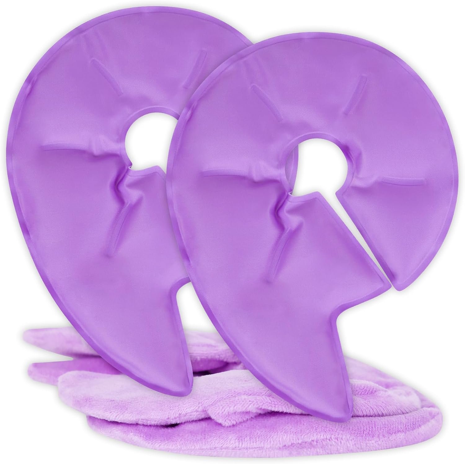 Arctic Flex Breast Ice Packs (2 PCS)- Hot & Cold Therapy, Surgery Recovery Supplies – Heating & Cooling Gel Pad for Breastfeeding, Engorgement, Mastitis Relief, Sore Nipples, Lactation (Purple)