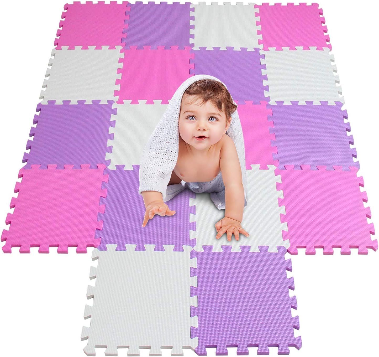 meiqicool Kid’s Puzzle Exercise Play Mat with EVA Foam Interlocking Tiles 010311