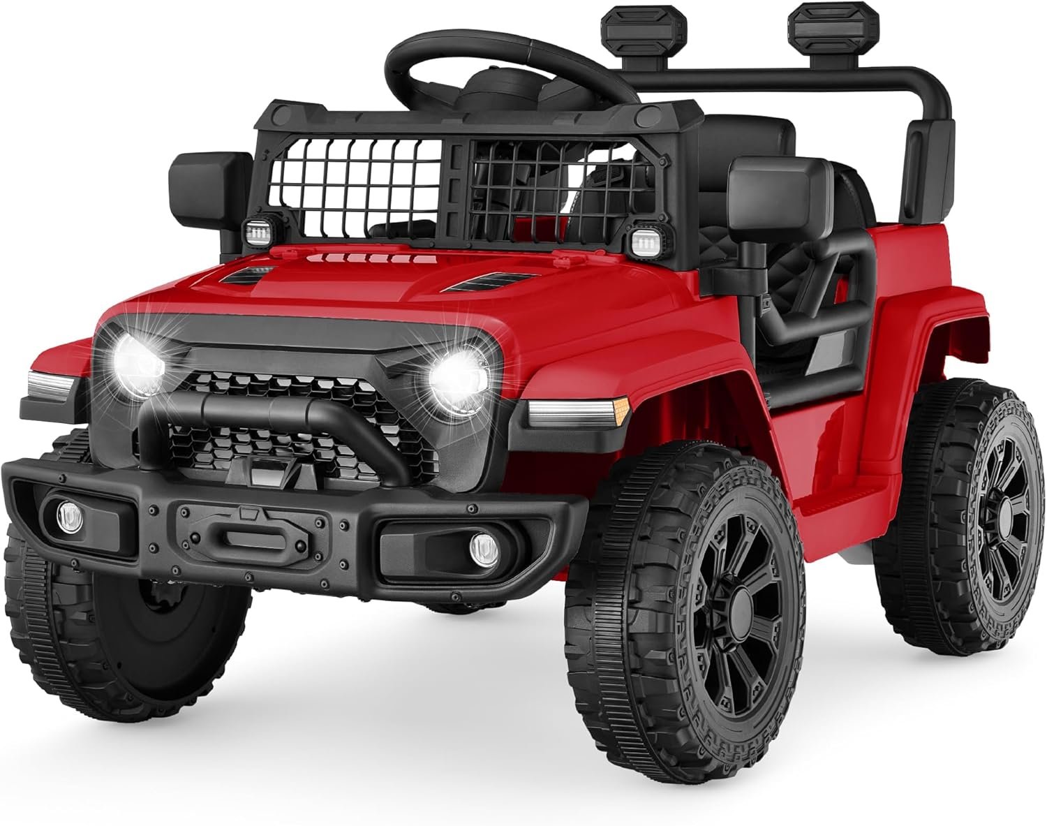 Best Choice Products 6V Kids Ride On Toy, Mini Truck, Electric Play Car w/Parent Remote Control, 4-Wheel Suspension, LED Lights, 2 Speeds, Functional Horn, 3.1MPH Max Speed – Red