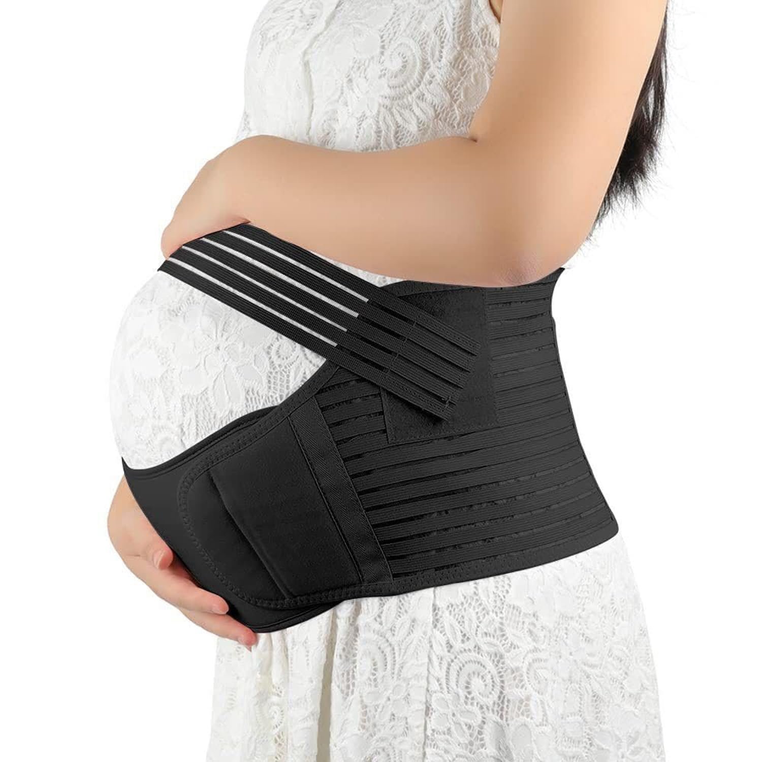 3-in-1 Maternity Abdominal Support Belt – Adjustable Pregnancy Belly Band for Prenatal & Postpartum Care, Relieves Back Pain – Machine Washable, Perfect for Expecting Moms