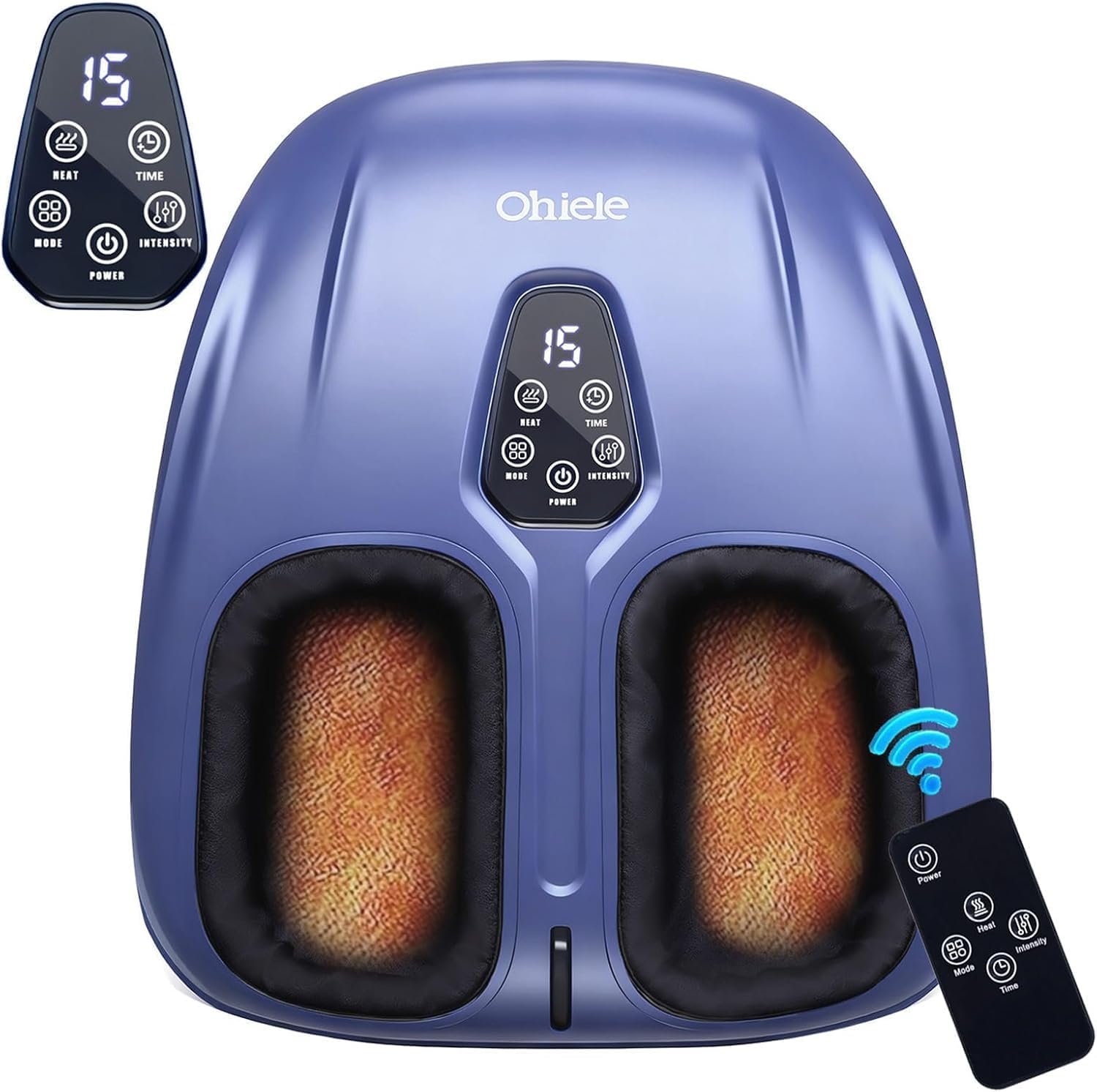 Foot Massager with Heat,Shiatsu Deep Kneading Massager for Plantar Fasciitis, Foot Massage Machine with Multi Massage Modes & Remote Control for Pain Relief,Gifts for Women Men Mom Dad(Light Blue)
