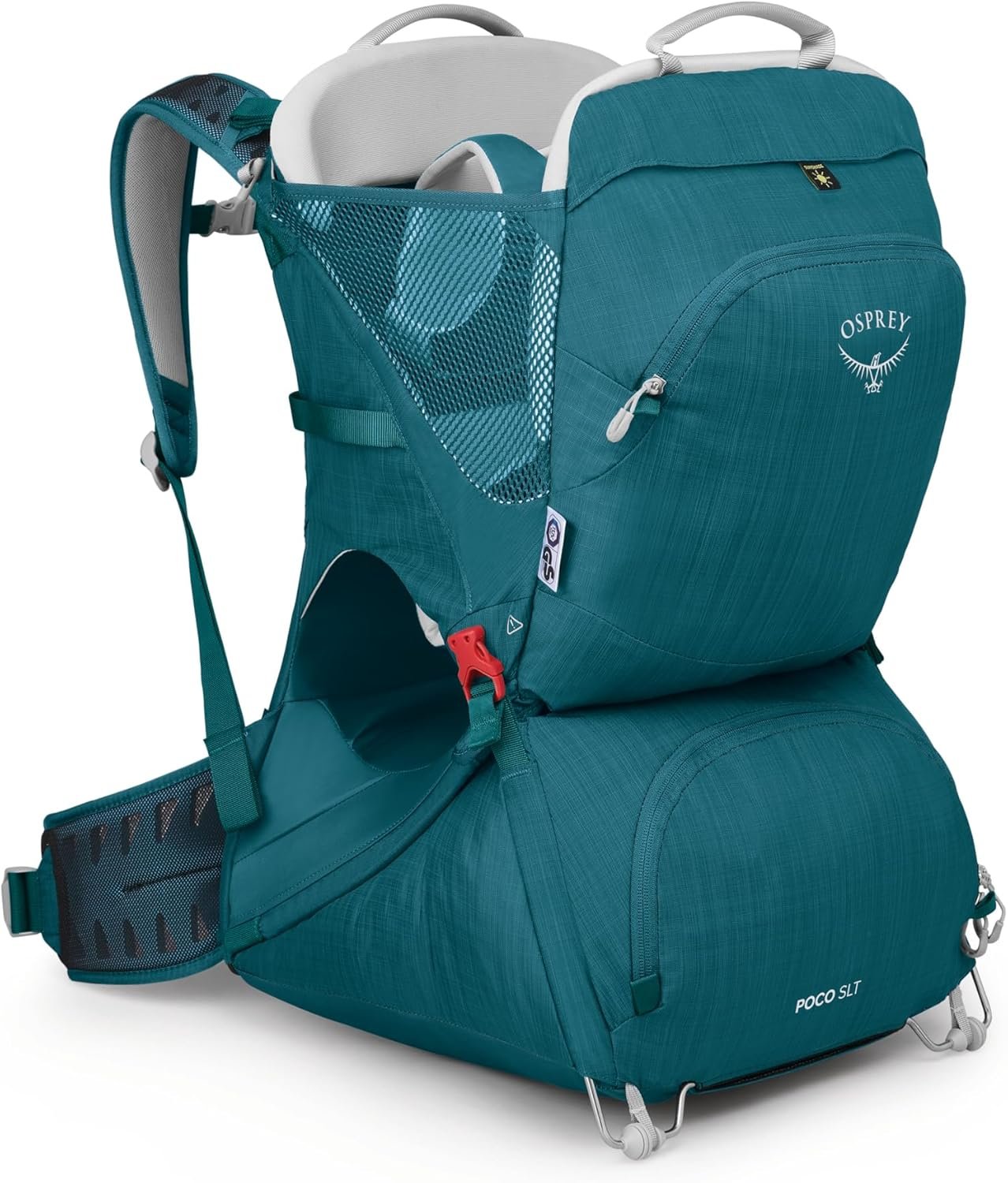 Osprey Poco SLT Lightweight Child Carrier Backpack – Slimmed-Down Hiking Carrier for Toddlers with Safety Harness, Sunshade, and Ventilated Backpanel – Lightweight Travel-Friendly Option
