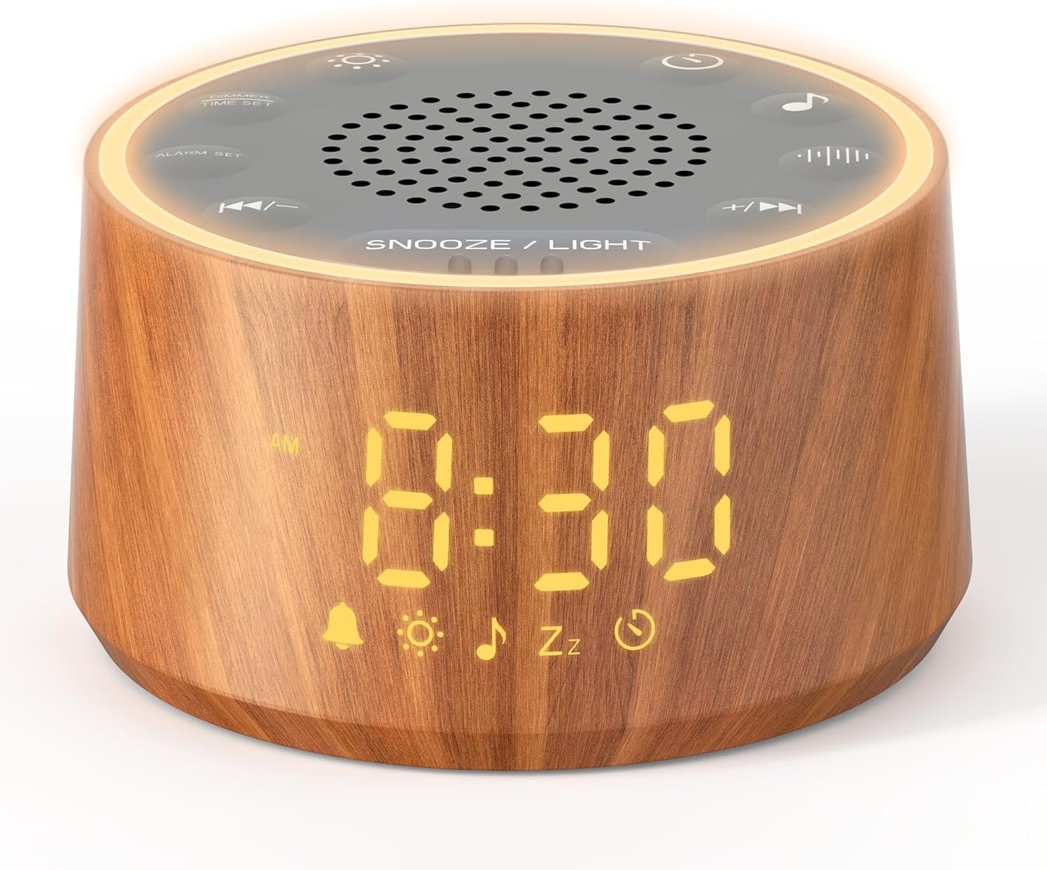 Dreamegg Baby Sound Machine with Nursery Lamp, 25 Soothing Sounds, Alarm Clock, Dimmable Night Light, White Noise Machine for Sleep Sound Machine, Baby Shower Gifts Must Haves, Wood