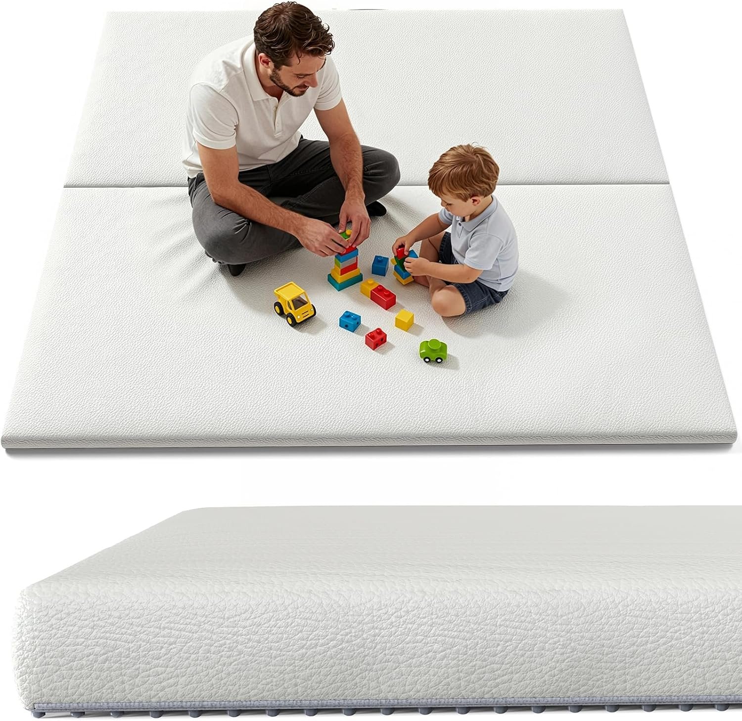 Baby Play Mat 59×70 Inch, Removable Machine Washable Cover, 1.3‘’ Waterproof Floor Mat for Crawling, Ideal for Tummy Time, Crawling, Nursery & Playroom