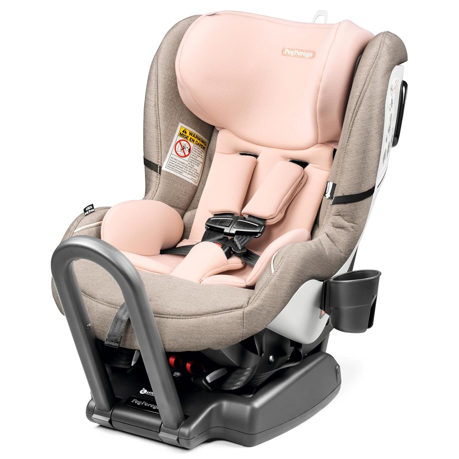 Peg Perego Primo Viaggio Convertible Kinetic – Reversible Car Seat – Rear Facing for Children 5 to 45 lbs and Forward Facing for Children 26.5 to 65 lbs – Made in Italy – Mon Amour (Pink & Beige)