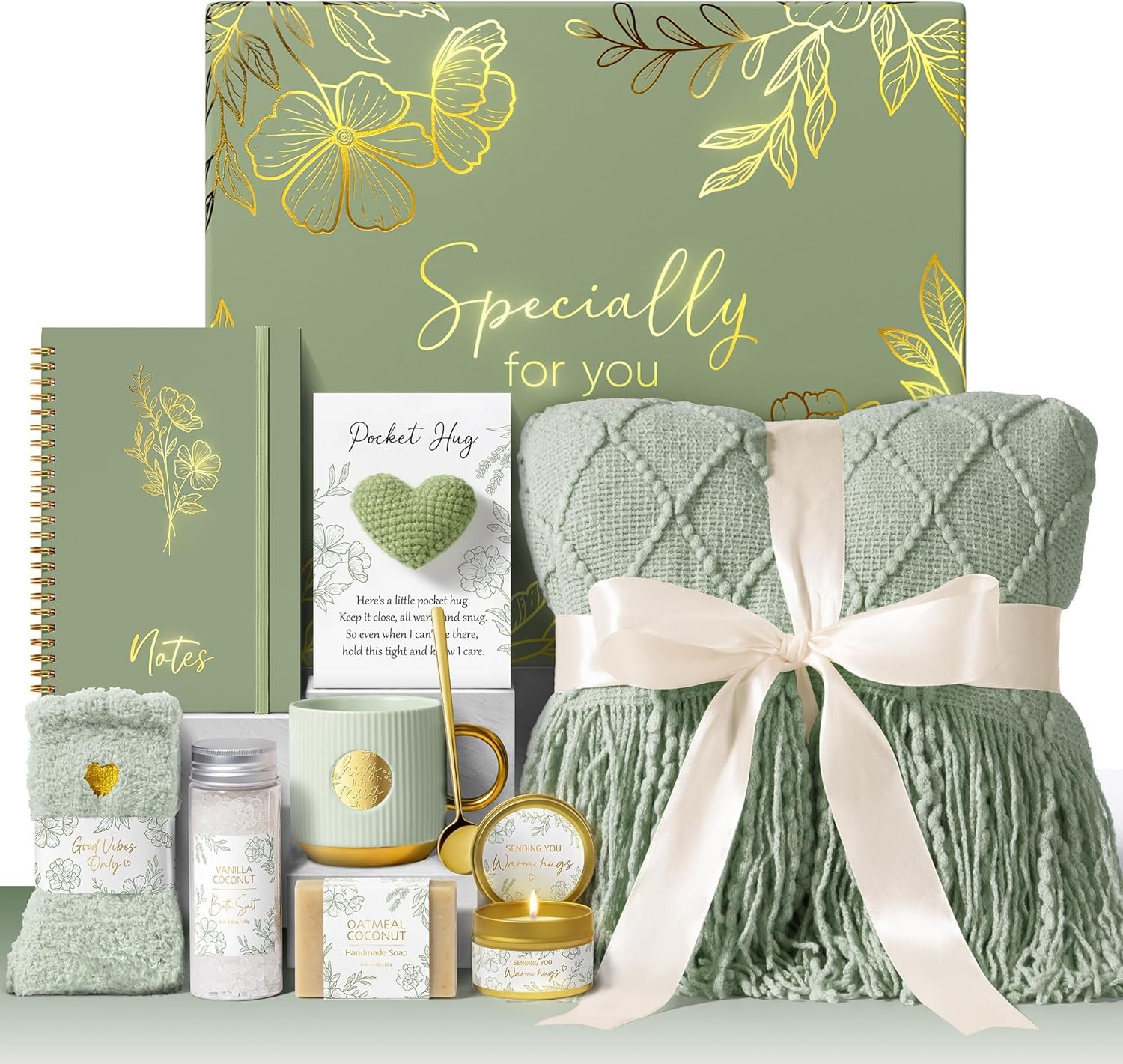 Self Care Gifts for Women Get Well Soon Gift Baskets, Mothers Day Birthday Gifts for Women Spa Care Package, Sympathy Inspirational Thinking of You Gift Set for Mom Her Wife Girlfriend Sister Friend