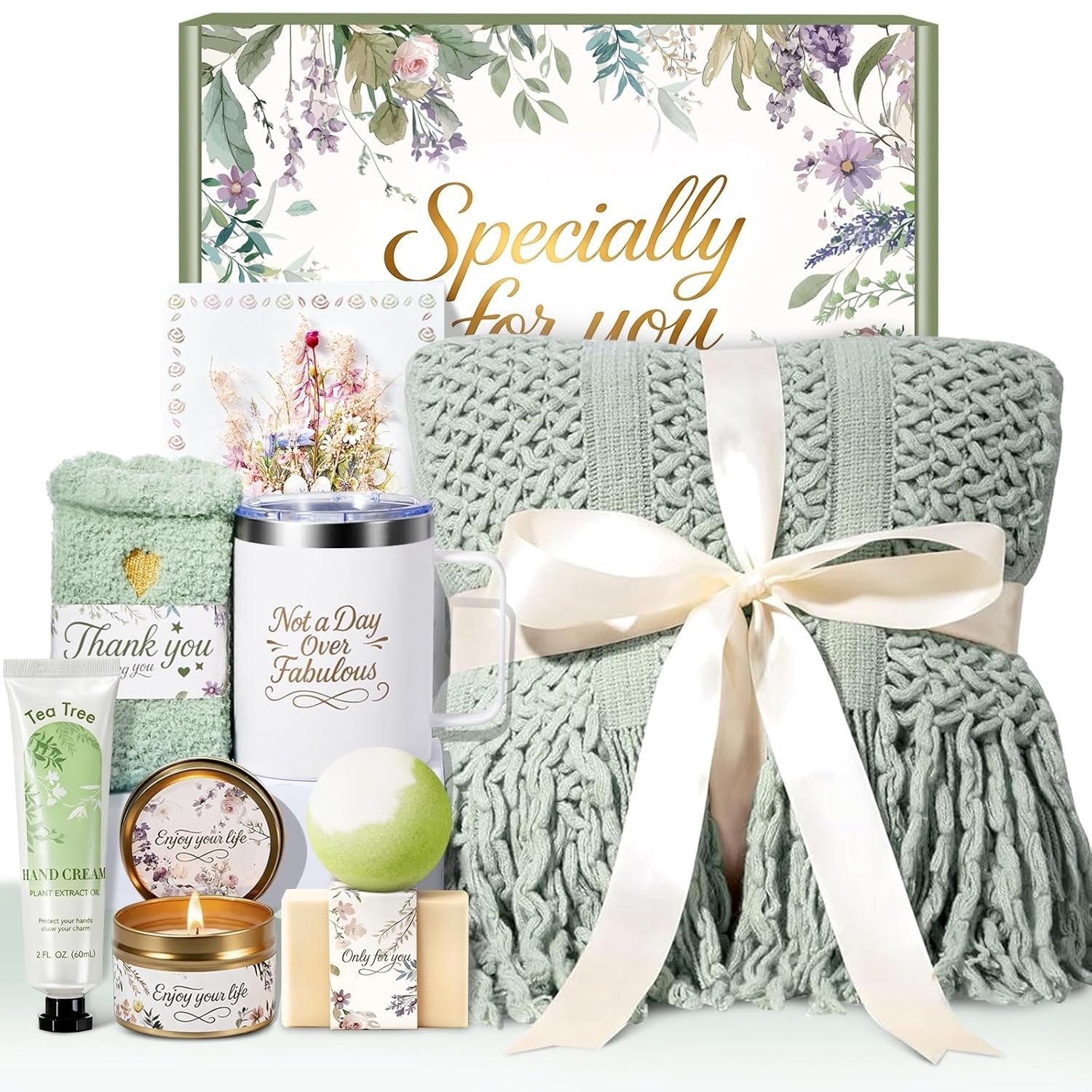 Birthday Gifts for Women, Gift Basket Self Care Gifts for Her, Get Well Soon Gift, Thinking of You Gift Set Care Package Spa Gifts for Women, Gift Box for Mom Adults Best Friend
