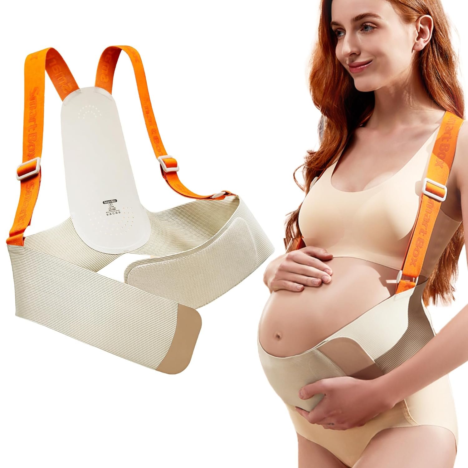 Upgraded Pregnancy Belly Band, Maternity Belly Bands for Pregnant Women with Adjustable Back Brace Straps, Breathable Maternity Pregnancy Belt for Back, Waist, Pelvic Support (S)