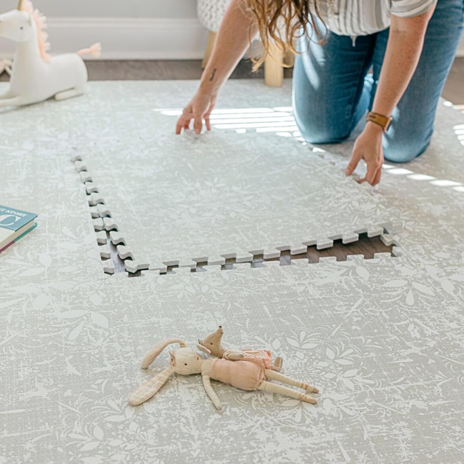 Little Landings Baby Play Mat for Floor – Eden (4x6ft) – Premium EVA Foam Play Mat for Babies & Toddlers (Ages 0-5+) – Non-Toxic Playmat for Tummy Time, Crawling & Playroom – Stylish & Comfortable