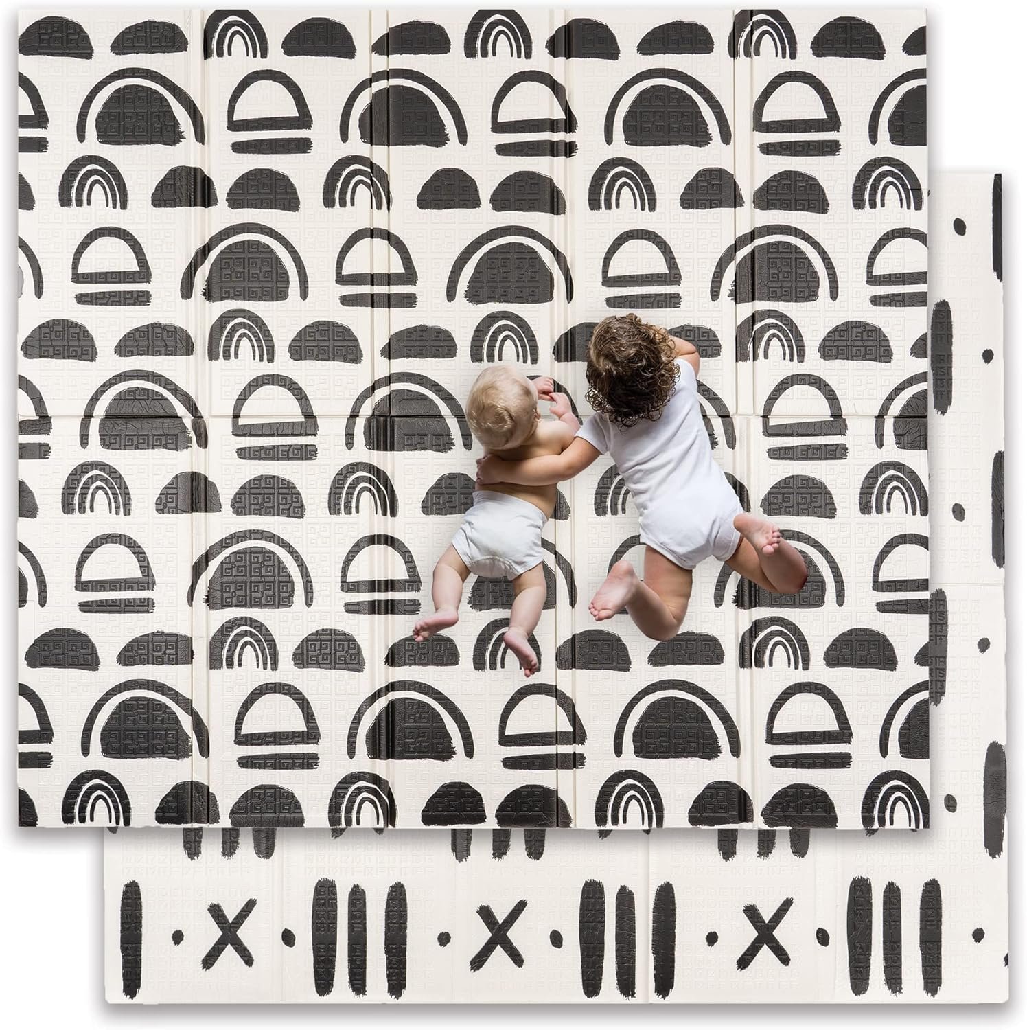 JumpOff Jo Baby Play Mat – Extra Large Folding Foam Play Mat for Babies, Toddlers, Waterproof, Double-sided (77″ x 70″)