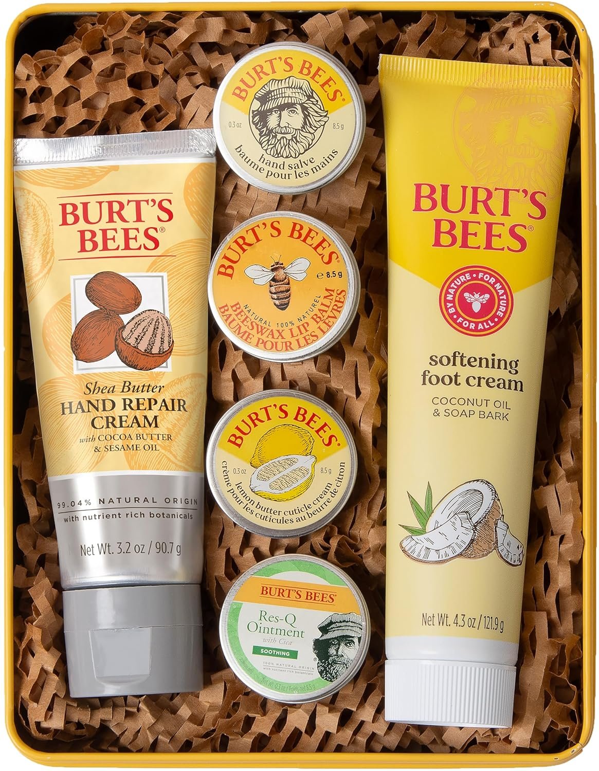 Burt’s Bees Gifts Ideas – Classics Set, 6 Products in Giftable Tin â€“ Cuticle Cream, Hand Salve, Lip Balm, Res-Q Ointment, Hand Repair and Foot Cream